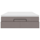 vidaXL Oszmán ágykeret matraccal tópszín 140x200cm szövet