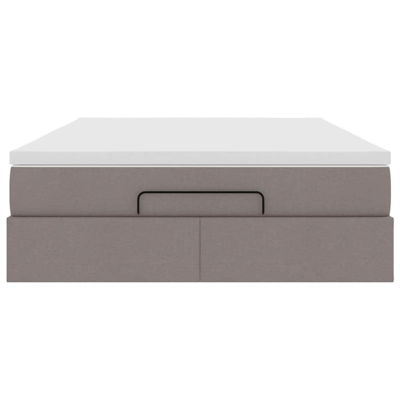 vidaXL Oszmán ágykeret matraccal tópszín 140x200cm szövet