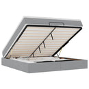 vidaXL Ottomán ágykeret matraccal világosszürke 160x200cm szövet