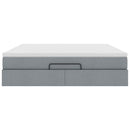 vidaXL Ottomán ágykeret matraccal világosszürke 160x200cm szövet