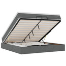 vidaXL Ottomán ágykeret matracokkal Sötét szürke 200x200cm szövet