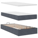 vidaXL Ottomán ágykeret matraccal sötét szürke 80x200cm bársony