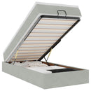 vidaXL Ottomán ágykeret matraccal Világosszürke 100x200cm bársony