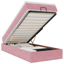 vidaXL Ottomán ágykeret matraccal Rózsaszín 100x200cm bársony