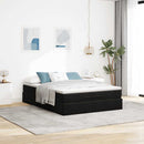 vidaXL Ottomán ágykeret matraccal fekete 140x190cm bársony