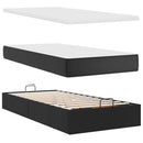 vidaXL Ottomán ágykeret matracokkal Fekete 200x200cm műbőr