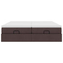 vidaXL Ottomán ágykeret matracokkal Sötétbarna 160x200cm szövet