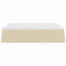 vidaXL Ottomán ágykeret matracokkal Krém 160x200cm szövet