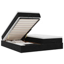 vidaXL Ottomán ágykeret matracokkal fekete 180x200cm bársony