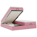 vidaXL Ottomán ágykeret matracokkal Rózsaszín 200x200cm bársony