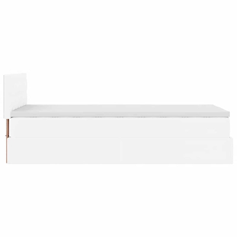 vidaXL fehér műbőr ottomán ágy matraccal 80x200cm