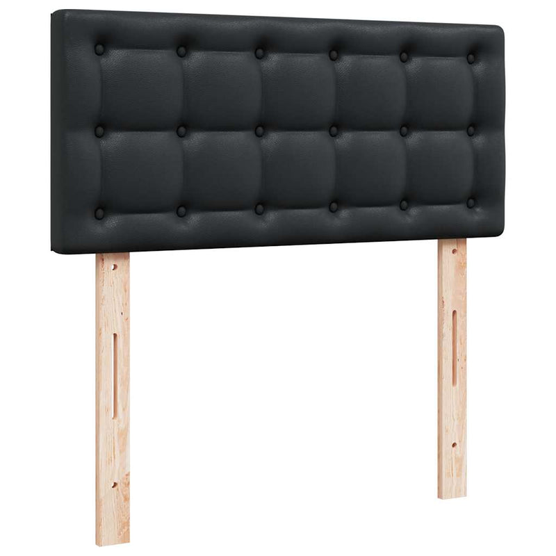 vidaXL fekete műbőr ottomán ágy matraccal 90x200cm