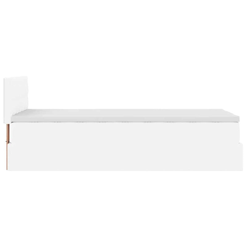 vidaXL fehér műbőr ottomán ágy matraccal 100x200cm