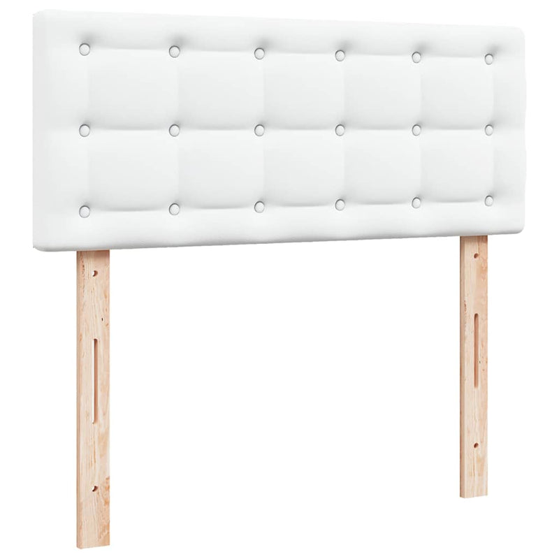 vidaXL Ottomán ágykeret matraccal Fehér 120x200cm műbőrrel