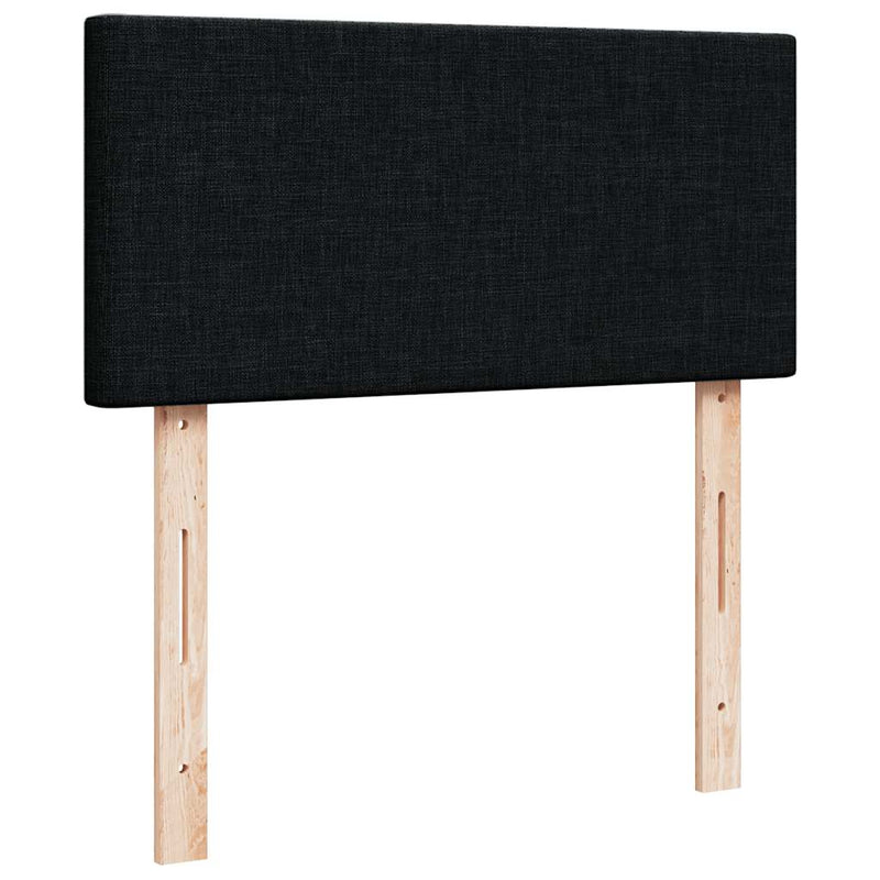 vidaXL Ottomán ágykeret matraccal fekete 80x200cm szövet