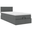 vidaXL Ottomán ágy matraccal sötét szürke 90x200 cm szövet