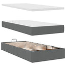 vidaXL Ottomán ágy matraccal sötét szürke 90x200 cm szövet