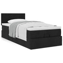 vidaXL Ottomán ágy matraccal fekete 90x200 cm szövet