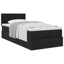 vidaXL Ottomán ágy matraccal fekete 90x200 cm szövet