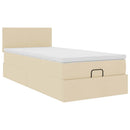 vidaXL Ottomán ágy matraccal krém 90x200 cm szövet