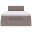 vidaXL oszmán ágykeret matraccal tópszín 120x190 szövet