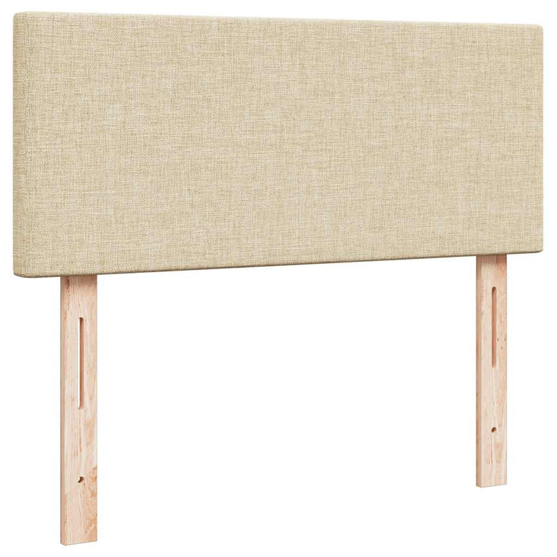 vidaXL Ottomán ágykeret matraccal krém 120x190 cm szövet