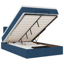 vidaXL Ottomán ágy matraccal kék 120x200 cm szövet