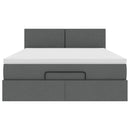 vidaXL Ottomán ágy matraccal sötétszürke 140x190 cm szövet