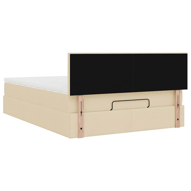 vidaXL Ottomán ágy matraccal krém 140x190 cm szövet