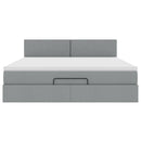 vidaXL Ottomán ágy matraccal világosszürke 160x200 cm szövet