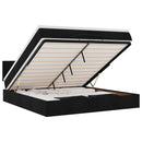 vidaXL Ottomán ágykeret matraccal fekete 160x200cm szövet