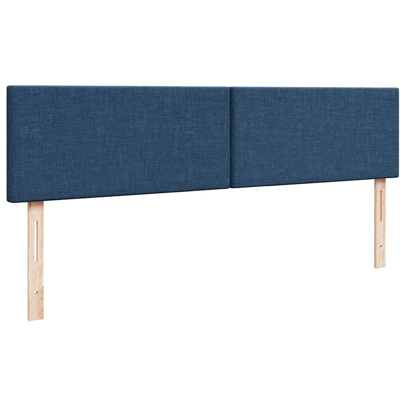 vidaXL Ottomán ágykeret matraccal Kék 200x200 cm szövet