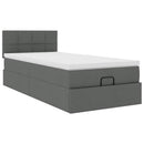 vidaXL Ottomán ágy matraccal sötét szürke 90x200 cm szövet
