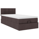 vidaXL Ottomán ágy matraccal sötétbarna 90x200 cm szövet