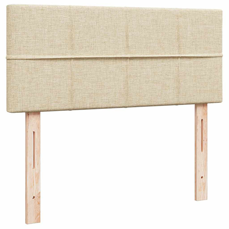 vidaXL Ottomán ágykeret matraccal krém 120x190 cm szövet