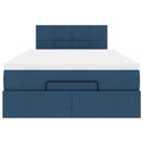 vidaXL Ottomán ágy matraccal kék 120x200 cm szövet