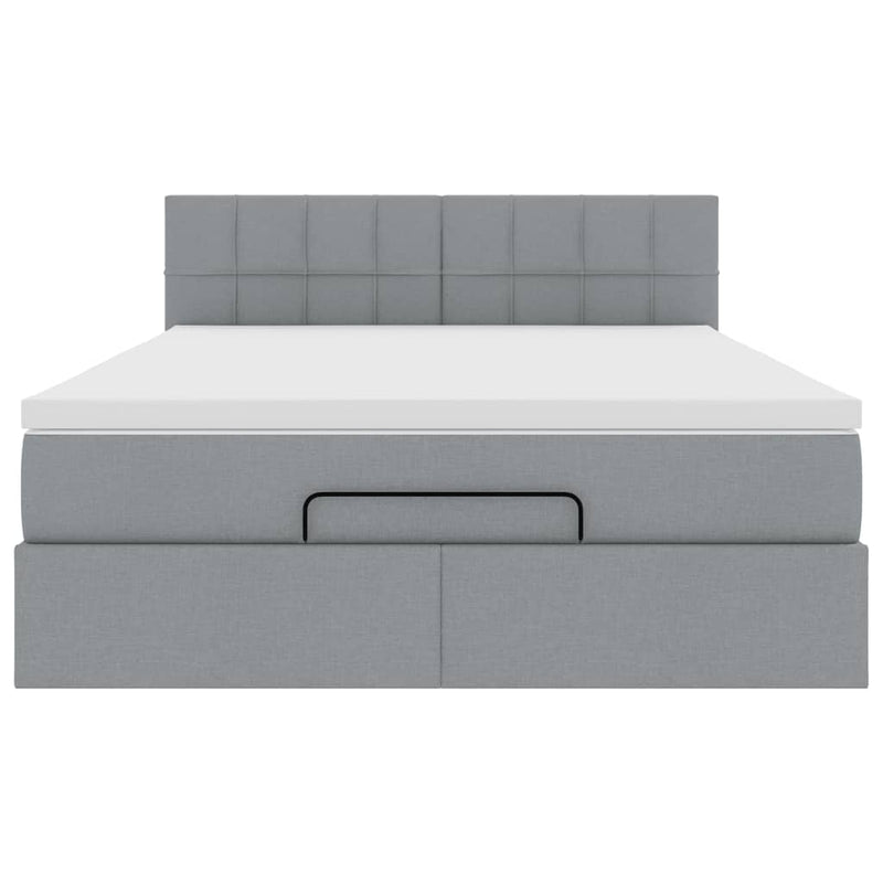 vidaXL Ottomán ágy matraccal világosszürke 140x190 cm szövet