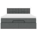 vidaXL Ottomán ágy matraccal sötétszürke 140x190 cm szövet