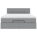 vidaXL Ottomán ágykeret matraccal világosszürke 140x200cm szövet