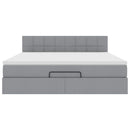 vidaXL Ottomán ágy matraccal világosszürke 160x200 cm szövet