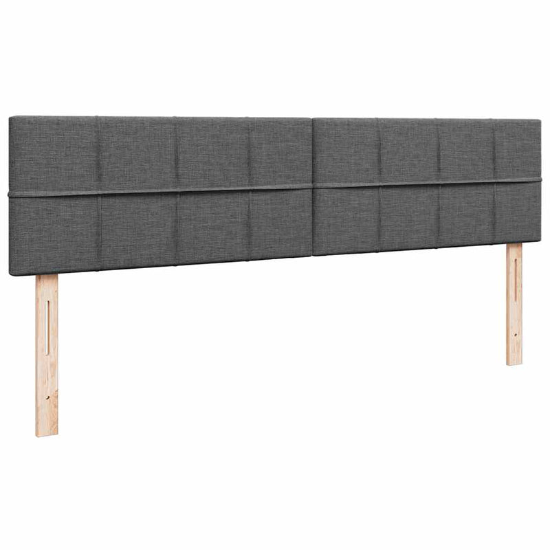 vidaXL Ottomán ágykeret matraccal sötétszürke 200x200 cm szövet