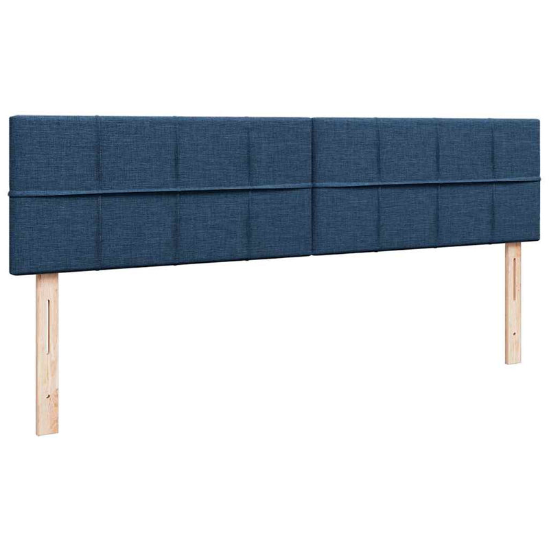 vidaXL Ottomán ágykeret matraccal kék 200x200 cm szövet