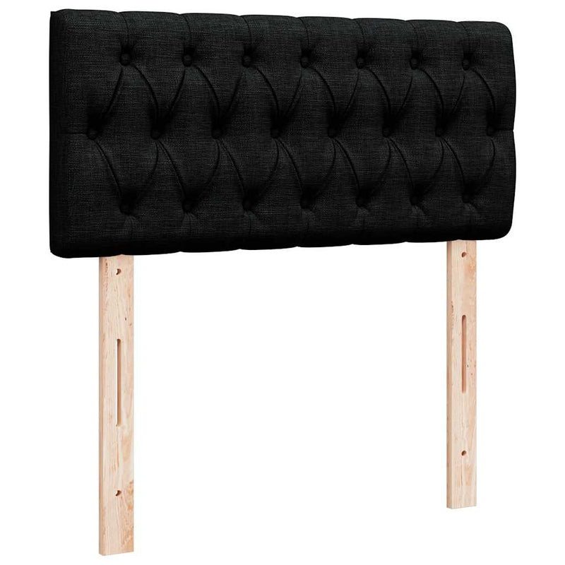 vidaXL Ottomán ágykeret matraccal fekete 80x200cm szövet