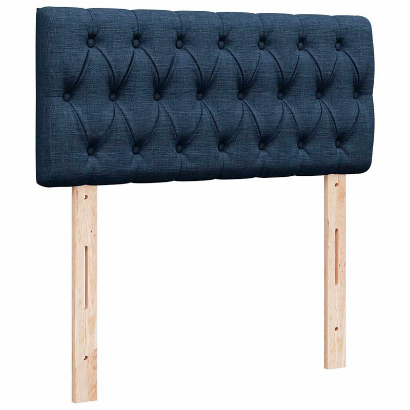 vidaXL Ottomán ágykeret matraccal kék 90x190cm szövet