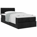 vidaXL Ottomán ágy matraccal fekete 100x200 cm szövet