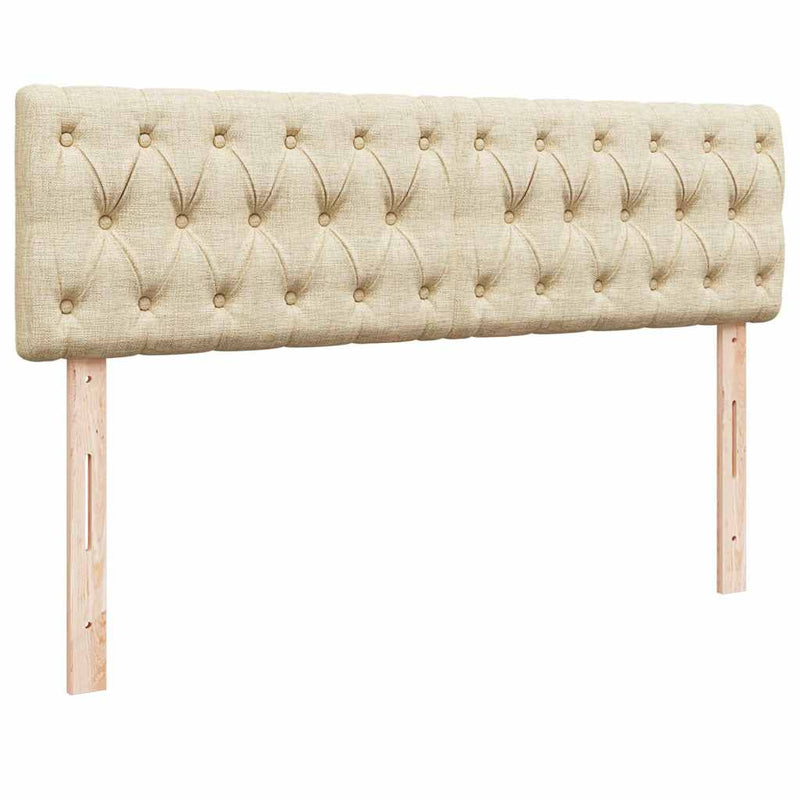 vidaXL Ottomán ágy matraccal krém 140x190 cm szövet