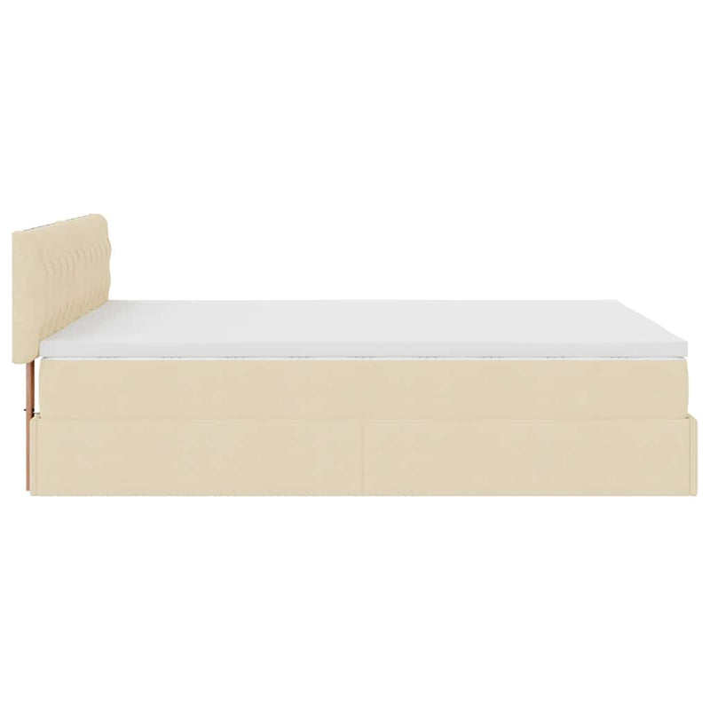 vidaXL Ottomán ágy matraccal krém 140x190 cm szövet