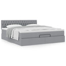 vidaXL Ottomán ágy matraccal világosszürke 160x200 cm szövet
