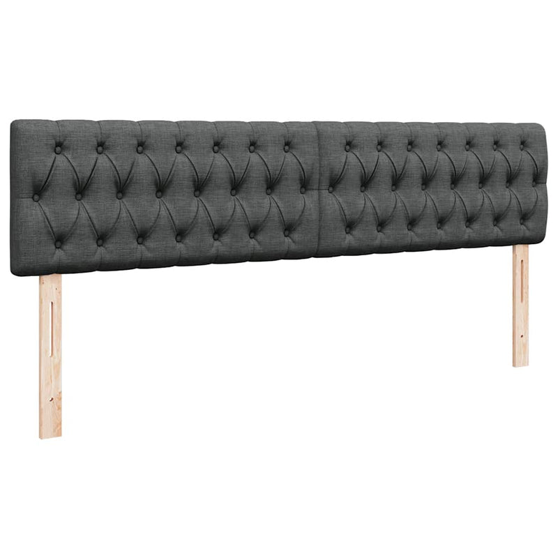 vidaXL Ottomán ágykeret matraccal sötétszürke 200x200 cm szövet