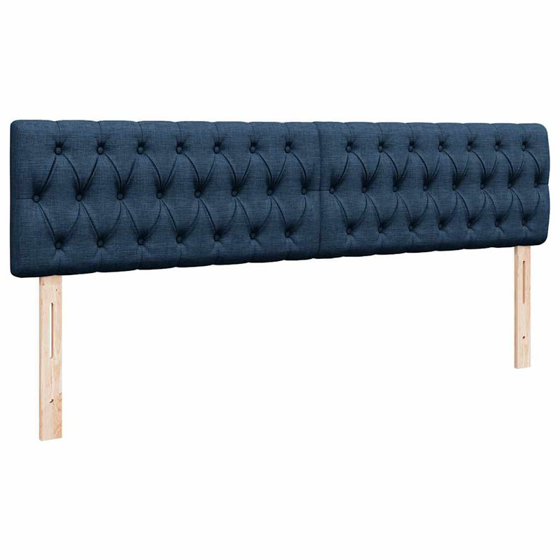 vidaXL Ottomán ágykeret matraccal kék 200x200 cm szövet